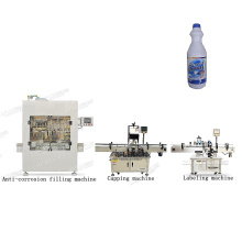 Anti corrosive liquid bottle toilet cleaner alcohol filling machine production line